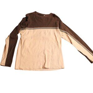 Canyon River Blues Men Vintage Crewneck Sweatshirt Large 100% Cotton White Brown